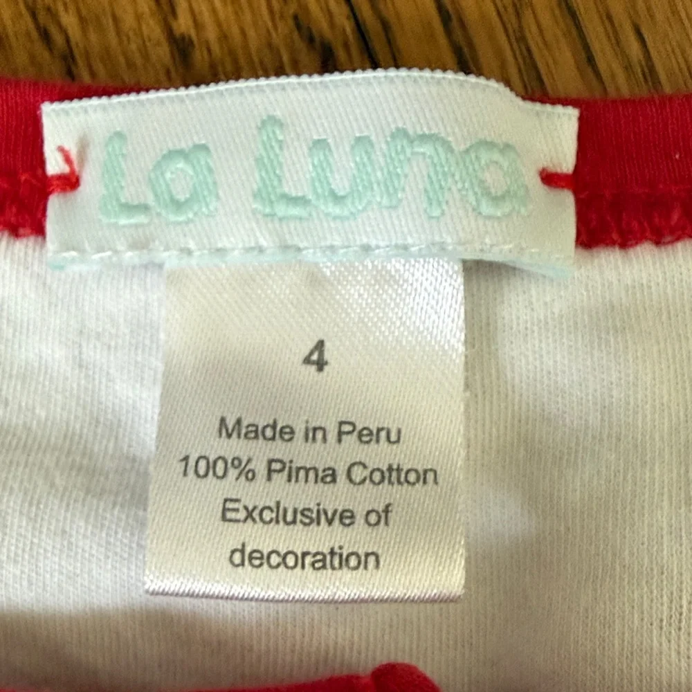 La Luna Christmas Dog Pajamas 4T Pima Cotton Holiday PJ Set Kids 2 Piece